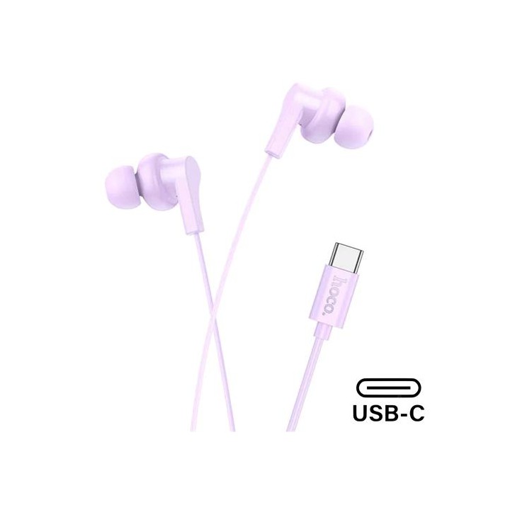 Hoco M114 Auricular con Micrófono y Conexión USB-C Púrpura