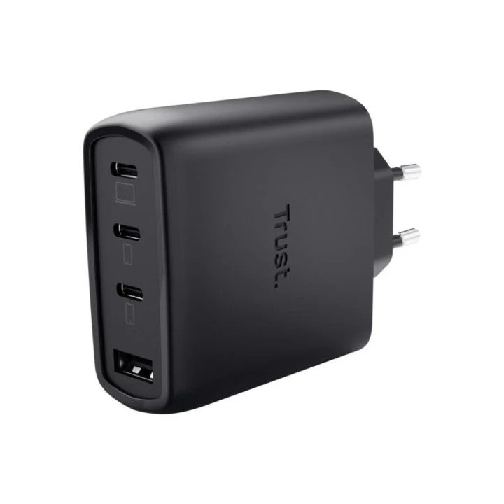 CARGADOR TRUST MAXO 3XUSB-C 1XUSB-A 65W + CABLE USB-C 2M BLACK
