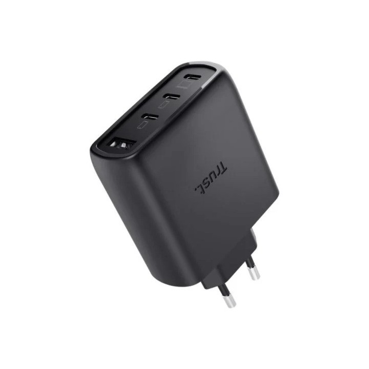 CARGADOR TRUST MAXO 3XUSB-C 1XUSB-A 65W + CABLE USB-C 2M BLACK