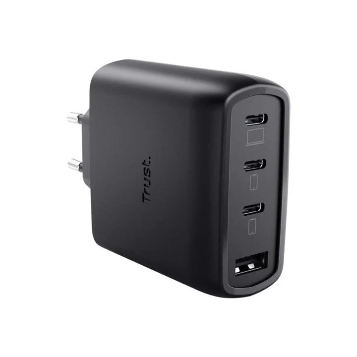 CARGADOR TRUST MAXO 3XUSB-C 1XUSB-A 65W + CABLE USB-C 2M BLACK