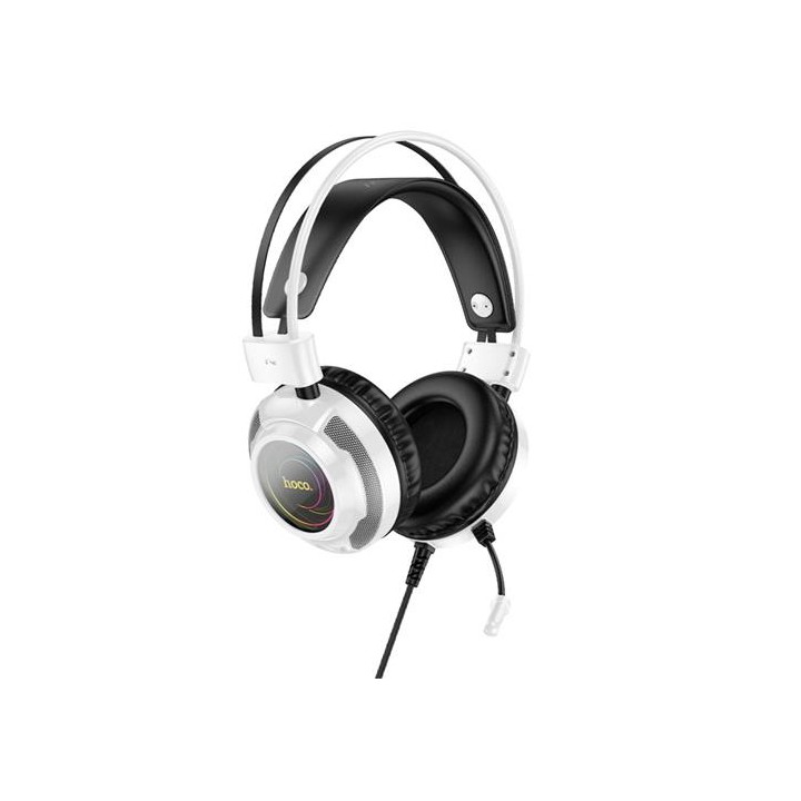 Hoco W110 Auricular Gaming con Luces RGB y Conexión 3.5mm y USB Blanco
