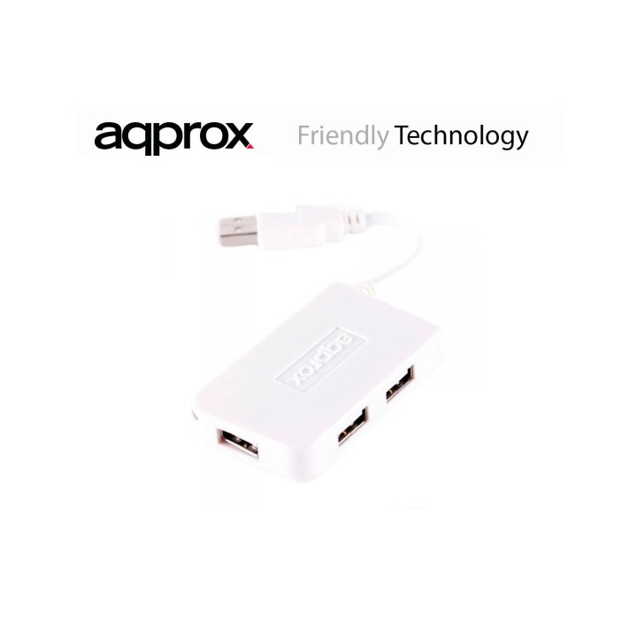 HUB APPROX USB 2.0 4 PUERTOS BLANCO APPHT4W