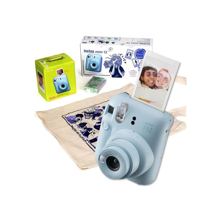 Fujifilm Instax Mini 12 Cámara Instantánea Kit Regalo Pastel Blue