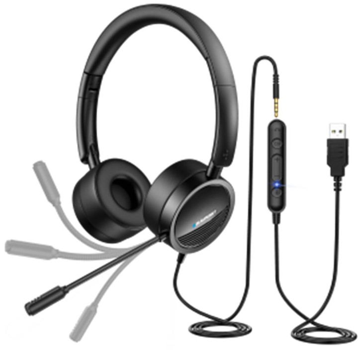 Blaupunkt BLP4999 Auricular Profesional para Teletrabajo Aux y USB