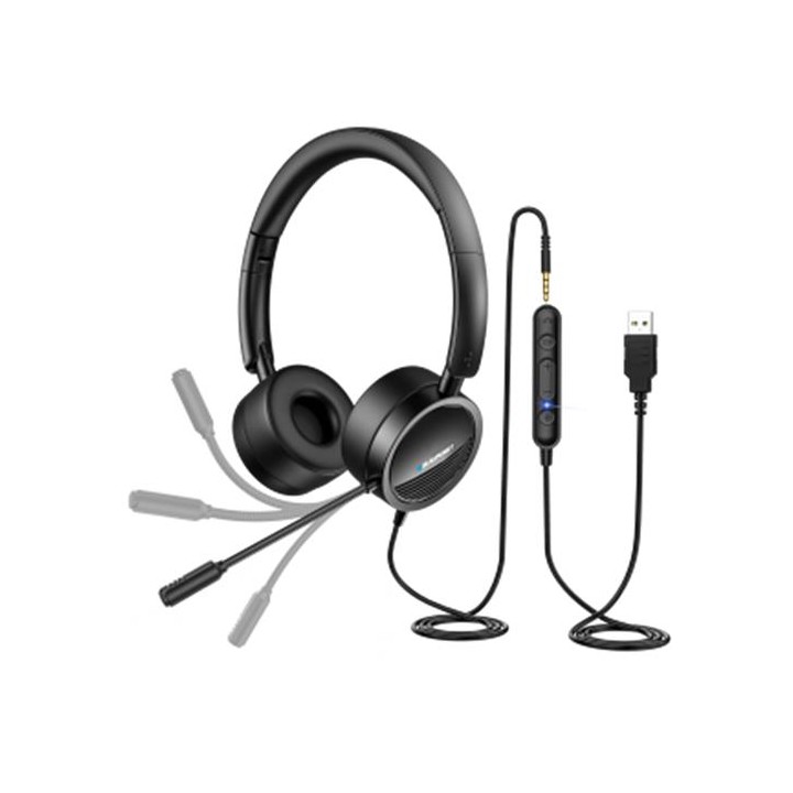 Blaupunkt BLP4999 Auricular Profesional para Teletrabajo Aux y USB