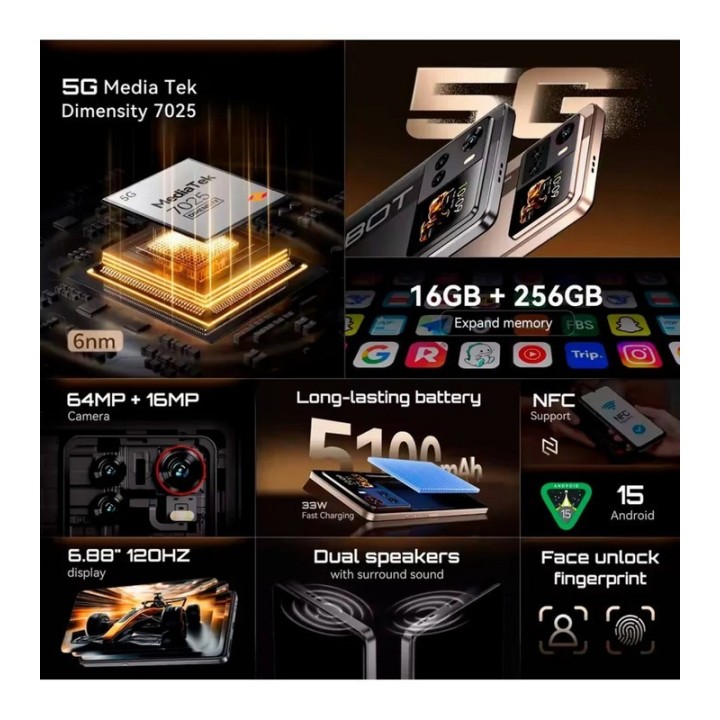 SMARTPHONE CUBOT X100 6.88 8GB/256GB/64MPX/5G/NFC GOLD