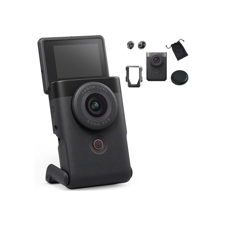 Canon PowerShot V10 Kit Vlogging Avanzado Video Cámara Negra