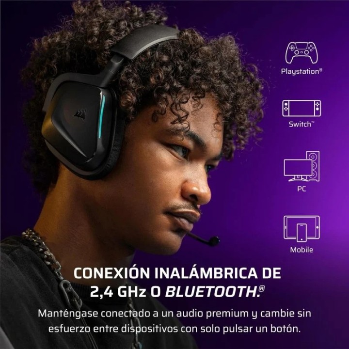 AURICULARES + MICROFONO CORSAIR VOID WIRELESS GAMING HEADSET BLACK
