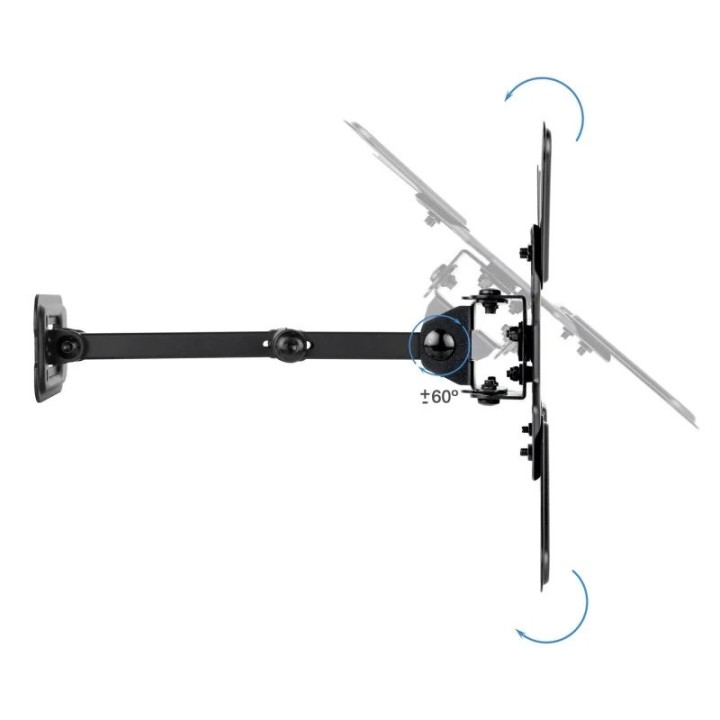 SOPORTE PARED TV MONITOR TOOQ EXTENSIBLE/INCLINABLE/GIRATORIO 13-43 20KG BLACK