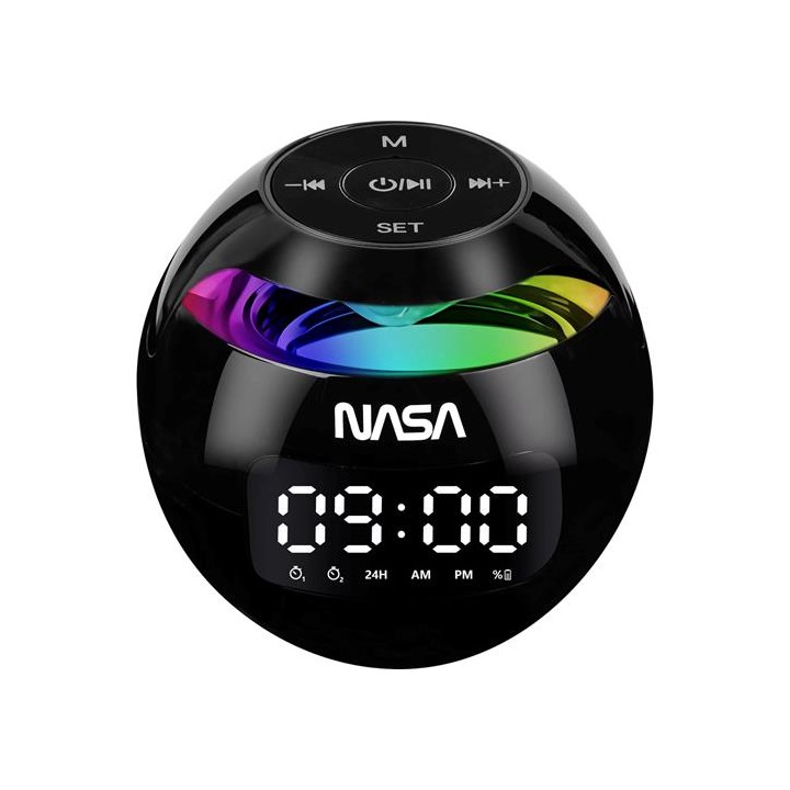 Nasa SP200 Altavoz Bluetooth, con Reloj y Alarma