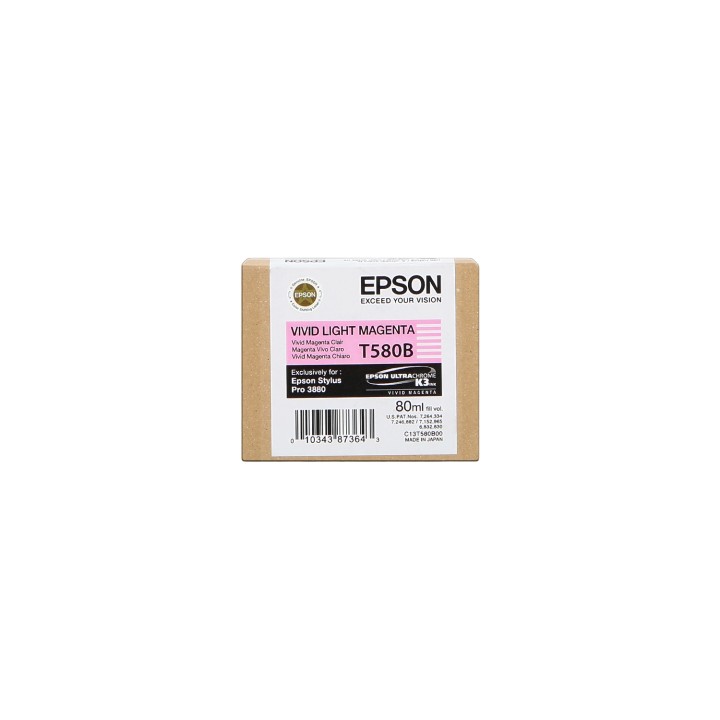 CARTUCHO EPSON T580B MAGENTA CLARO VIVO C13T580B00