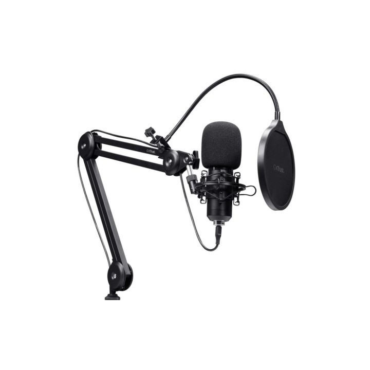 MICROFONO TRUST GXT 270 EMITA II+ USB FILTRO STREAMING BRAZO AJUSTABLE BLACK
