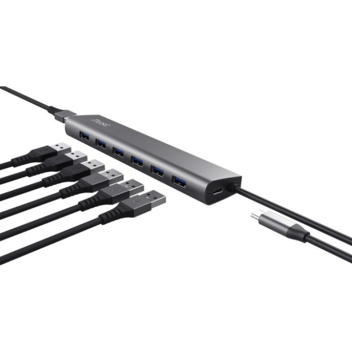 HUB USB TRUST HALYX 7 PUERTOS USB 3.2 7X USB-A 1X USB-C