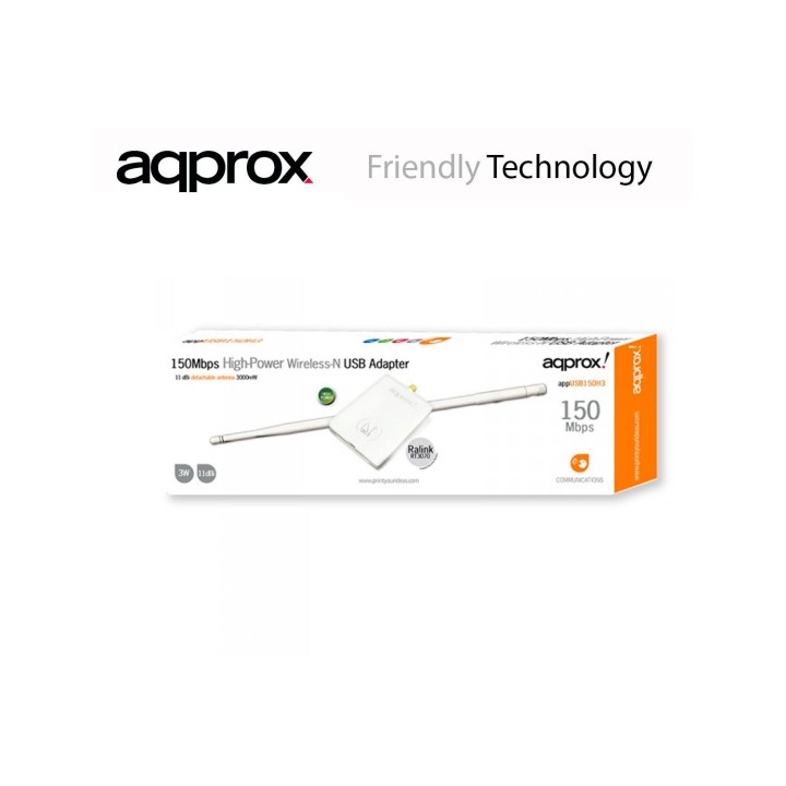ADAPTADOR WIFI USB APPROX 150MBS 7DBI APPUSB150H3