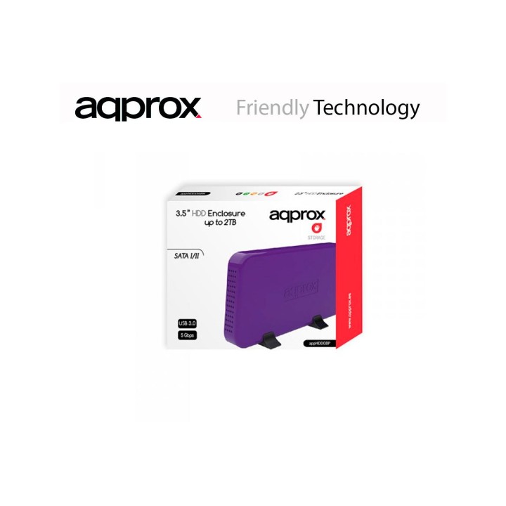 CAJA 3.5 APPROX SATA USB 3.0 PURPURA APPHDD08P