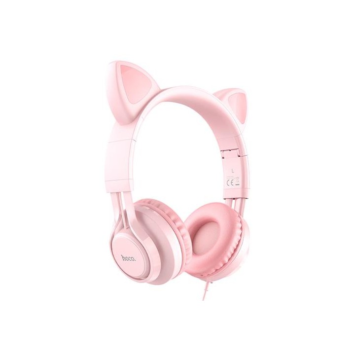 Hoco W36 Auricular con Micro Cat Ear Rosa