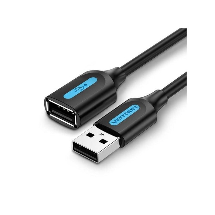 CABLE ALARGADOR USB-A 2.0 VENTION TIPO USB-A/M - USB-A/H 480MBPS 1M BLACK