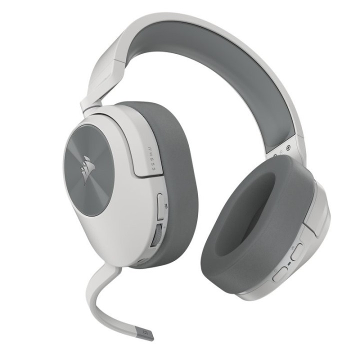 AURICULARES + MICROFONO CORSAIR HS55 USB GAMING HEADSET RGB 7.1 WHITE