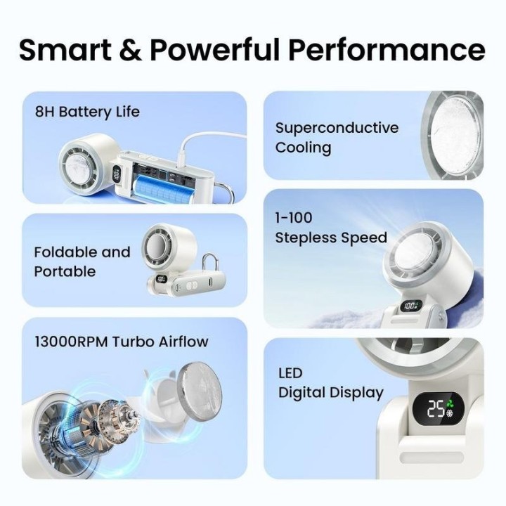 VENTILADOR DE MANO VENTION 100 VELOCIDADES WHITE