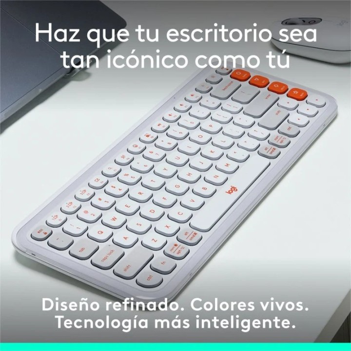 TECLADO LOGITECH POP ICON KEYS WIRELESS ROSE/WHITE