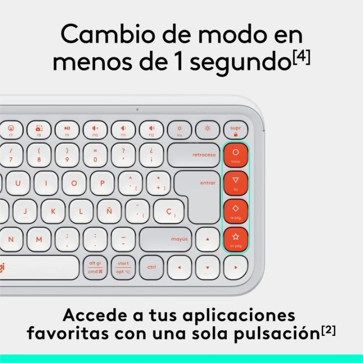 TECLADO LOGITECH POP ICON KEYS WIRELESS ROSE/WHITE