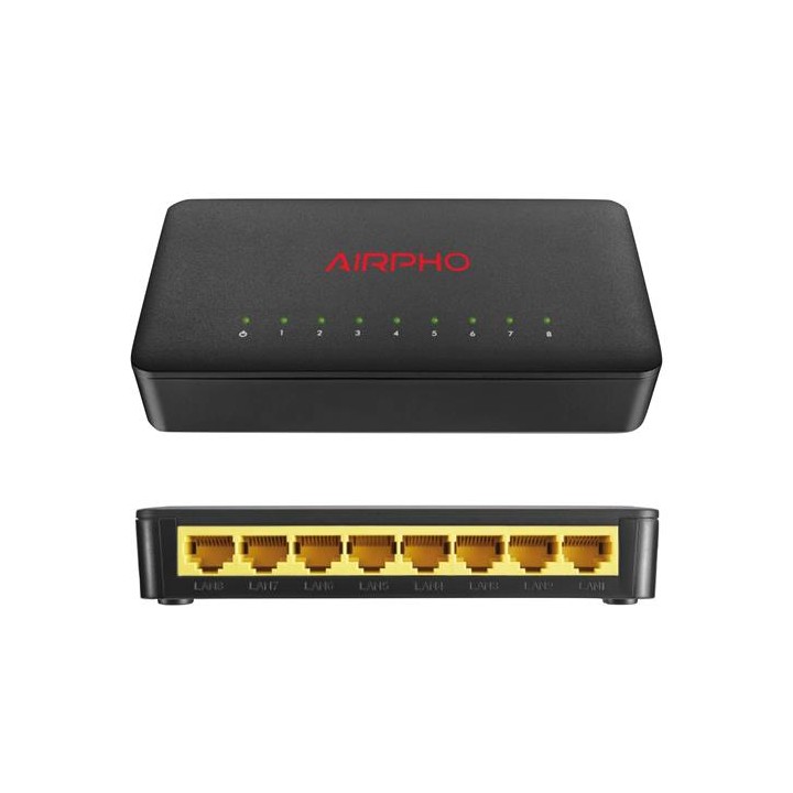 AIRPHO AR-GS108 Switch Gigabit de 8 Puertos 10Mbps 100Mbps 1000Mbps