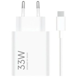 CARGADOR DE PARED XIAOMI COMBO 33W USB-A + CABLE WHITE