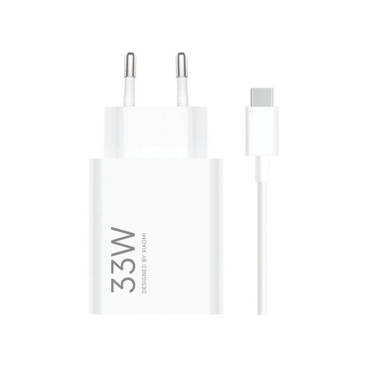CARGADOR DE PARED XIAOMI COMBO 33W USB-A + CABLE WHITE