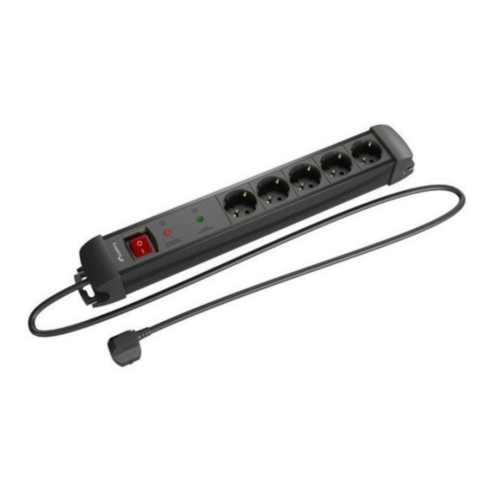 REGLETA LANBERG 5 SCHUKOS CON PROTECCION 5M BLACK