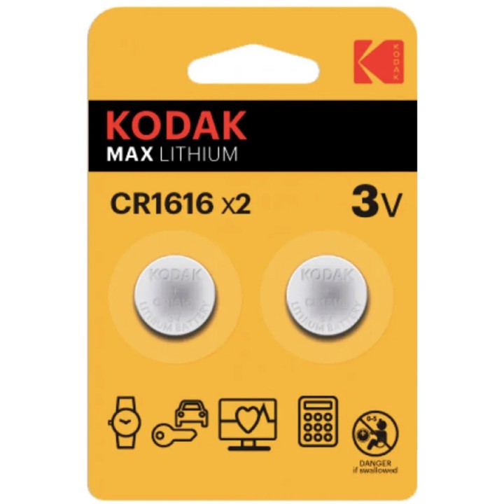 KODAK CR1616 BATERÍA LITHIUM 3V 2 UNDS (30417748)