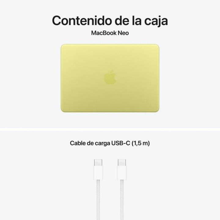 PORTATIL APPLE MACBOOK NEO A18 PRO/6-CORE CPU/8GB/SSD256GB/5-CORE GPU/13 CITRUS