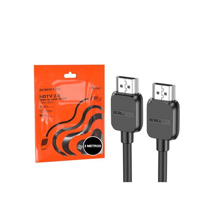 Borofone BUS02 Cable HDMI 2.0 4K 3 metros Negro