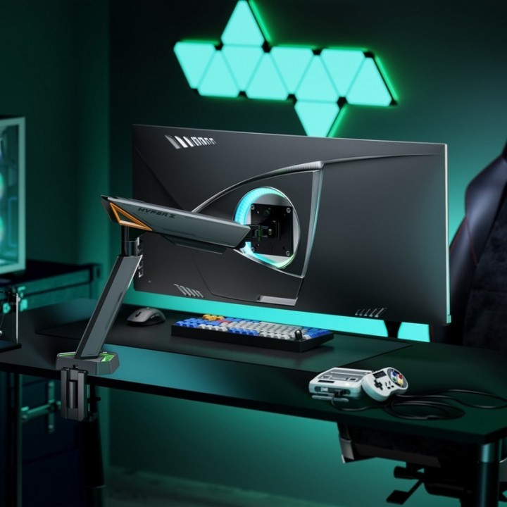 SOPORTE DE MESA GAMING TV/MONITOR AISENS 17 - 49 1 BRAZO GIRATORIO/INCLINABLE HASTA 16KG RGB GREY