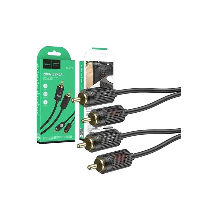 Cable Stereo de RCA a RCA 1.5 metros Hoco UPA29 Negro