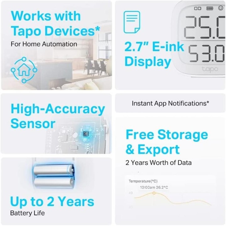SENSOR TP-LINK TAPO T315 TEMPERATURA/HUMEDAD WIRELESS