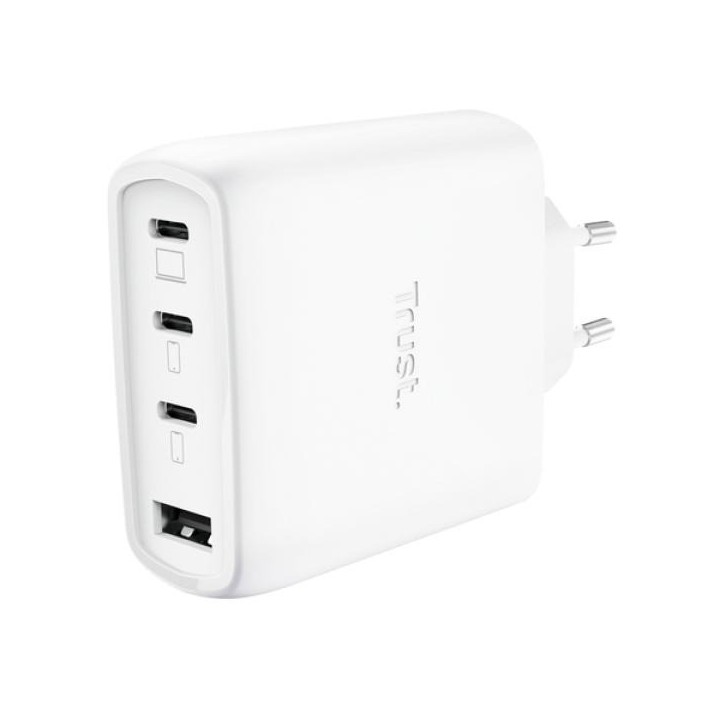 CARGADOR TRUST MAXO 3XUSB-C 1XUSB-A 65W + CABLE USB-C 2M WHITE