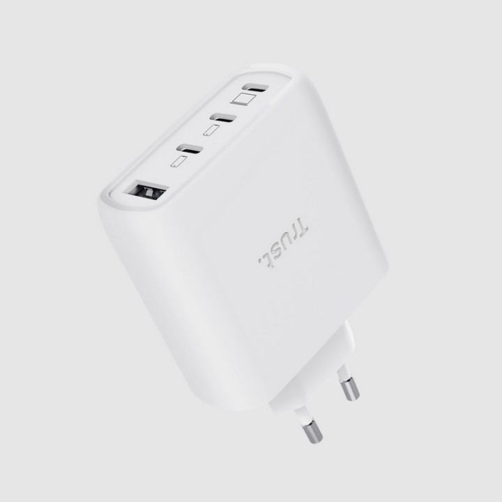 CARGADOR TRUST MAXO 3XUSB-C 1XUSB-A 65W + CABLE USB-C 2M WHITE