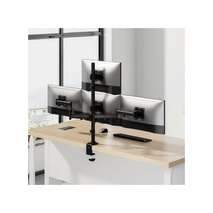 SOPORTE DE MESA PARA 4 TV/MONITOR AISENS 13 - 27 2 BRAZOS GIRATORIO/INCLINABLE HASTA 8KG BLACK
