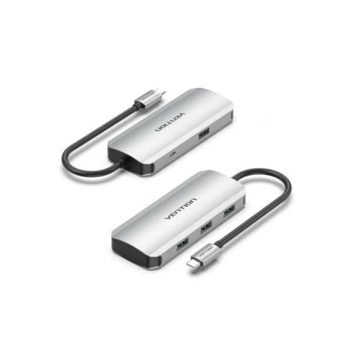 HUB VENTION USB-C 4 PUERTOS USB 3.0 / MICROUSB PD
