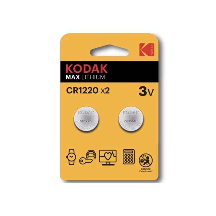 Kodak Cr1220 Batería Lithium 3 Voltios 2 Unidades (30417717)