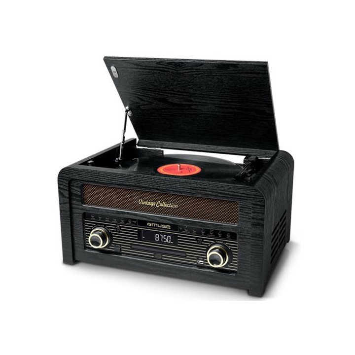 Muse MT115W Tocadisco BT/RADIO/CD Negro