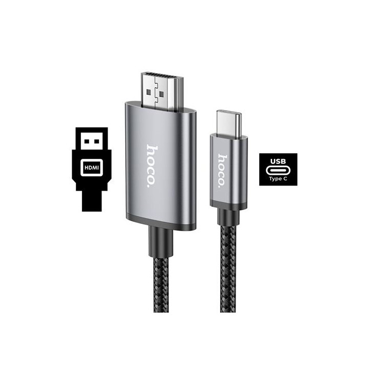 Cable Type-C to HDTV Metal Gray Hoco UA27 HD On-Screen