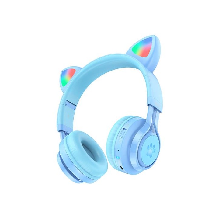 Hoco W39 Auricular Cat Ear para Niños Azul
