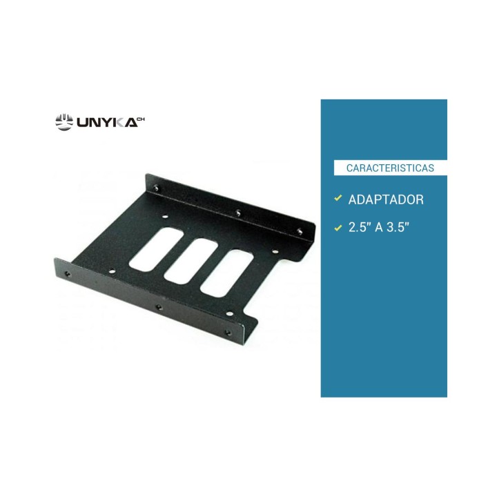 ADAPTADOR UNYKA DISCO 2.5 A 3.5 PARA DISCO SSD 50519