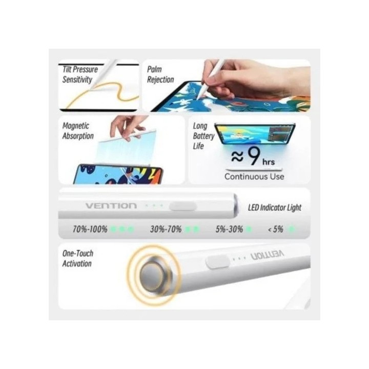 STYLUS PEN VENTION APPLE ALUMINIO WHITE