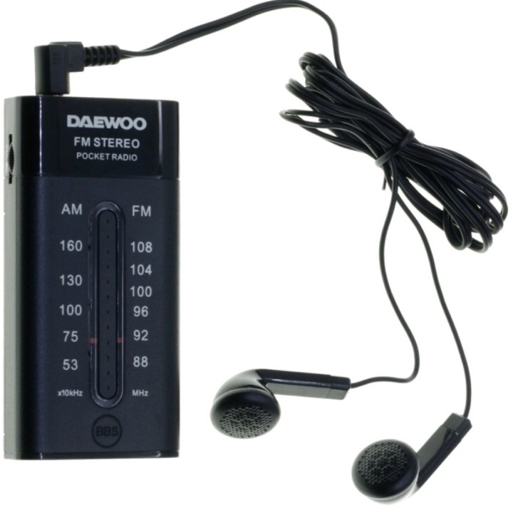 Daewoo DW1109 Radio Compacta AM/FM Incluye Auriculares Negro