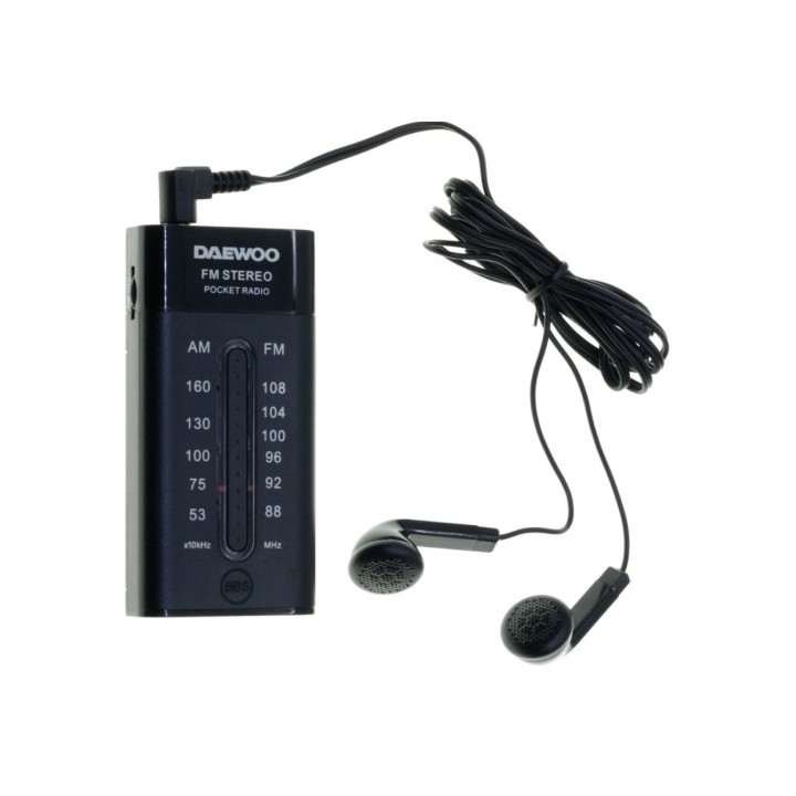 Daewoo DW1109 Radio Compacta AM/FM Incluye Auriculares Negro