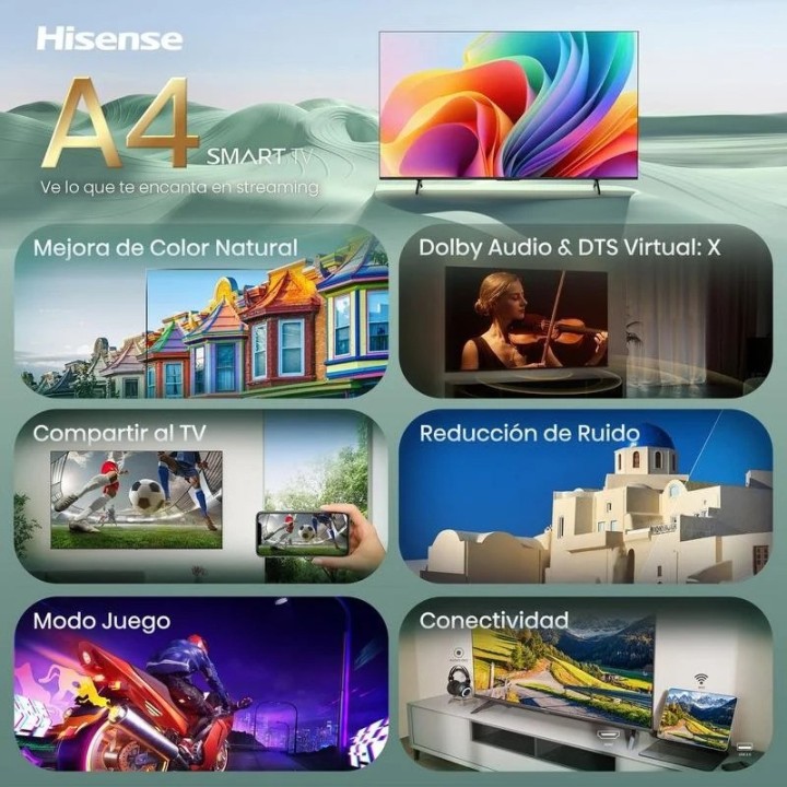 TELEVISOR HISENSE 40 QLED FHD USB SMART TV ANDROID WIFI HOTEL HOMEOS BLUETOOTH