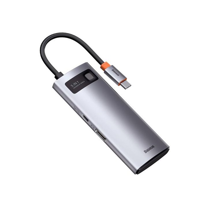 Adaptador USB-C 5-1 Baseus CAHUB-CX0G 3x USB 3.0 + HDMI + USB-C PD