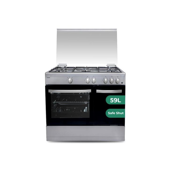 Svan SKMW4601X Cocina Mixta Butano 60cm con Wok Horno 56L Inox